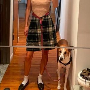 Plaid wool skirt